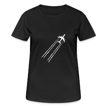 Avion avion avion avion jet d’avion cadeau jet - T-shirt respirant Femme - noir - Devant - AI Model Female 172 light (172cm)