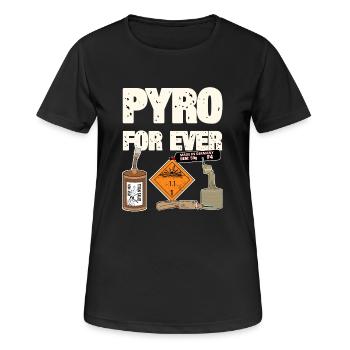 Pyro For Ever F4 - T-shirt respirant Femme - noir - Devant - AI Model Female 172 light (172cm)