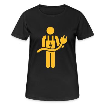 Elektriker - Frauen T-Shirt atmungsaktiv - Schwarz - Vorne - AI Model Female 172 light (172cm)