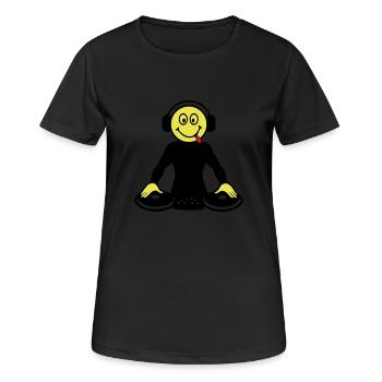 DJ - Frauen T-Shirt atmungsaktiv - Schwarz - Vorne - AI Model Female 172 light (172cm)