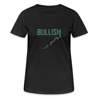 MARCHÉ DE BULLETIN - Stock Market Money Finance Finance - T-shirt respirant Femme - noir - Devant - AI Model Female 172 light (172cm)