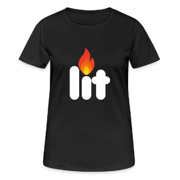 allumé blanc - T-shirt respirant Femme - noir - Devant - AI Model Female 172 light (172cm)