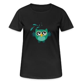 Suesse Eule - Frauen T-Shirt atmungsaktiv - Schwarz - Vorne - AI Model Female 172 light (172cm)