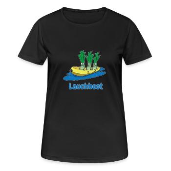 Lauchboot Lauch Schlauchboot Witzige Geschenkidee - Frauen T-Shirt atmungsaktiv - Schwarz - Vorne - AI Model Female 172 light (172cm)