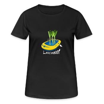 LAUCHBOOT leek body dinghy gift idea - Women's Breathable T-Shirt - black - Front - AI Model Female 172 light (172cm)