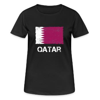 Qatar Vintage - Frauen T-Shirt atmungsaktiv - Schwarz - Vorne - AI Model Female 172 light (172cm)
