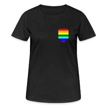 Poche de poitrine LGTB LGTB Pride Gay - T-shirt respirant Femme - noir - Devant - AI Model Female 172 light (172cm)