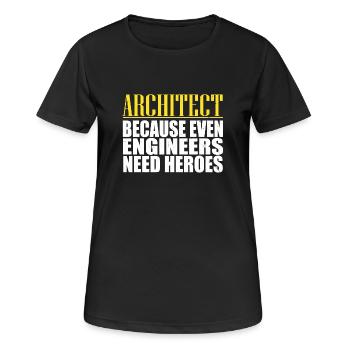 Architekt - Frauen T-Shirt atmungsaktiv - Schwarz - Vorne - AI Model Female 172 light (172cm)