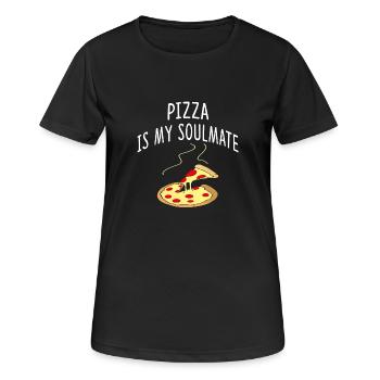 Pizza - Frauen T-Shirt atmungsaktiv - Schwarz - Vorne - AI Model Female 172 light (172cm)