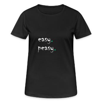 Easy. peasy. white / turquoise - Women's Breathable T-Shirt - black - Front - AI Model Female 172 light (172cm)