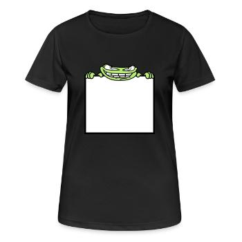 bouclier de grenouille cacher texte de texte écrire mau - T-shirt respirant Femme - noir - Devant - AI Model Female 172 light (172cm)