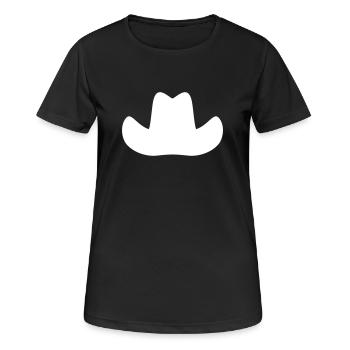 Chapeau pour cow-boys, rodéo, cadeau amoureux des chevaux - T-shirt respirant Femme - noir - Devant - AI Model Female 172 light (172cm)
