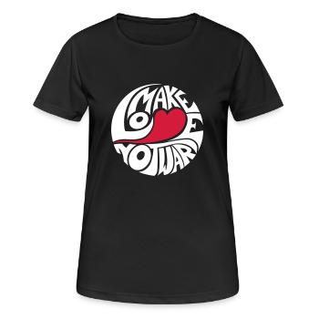 Make Love Not War - T-shirt respirant Femme - noir - Devant - AI Model Female 172 light (172cm)