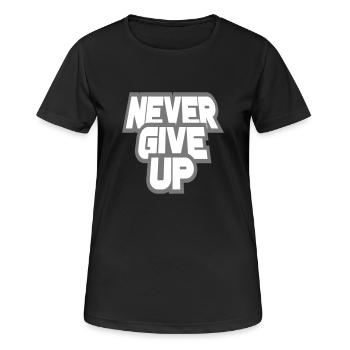 cool ne jamais abandonner le logo barré jamais - T-shirt respirant Femme - noir - Devant - AI Model Female 172 light (172cm)