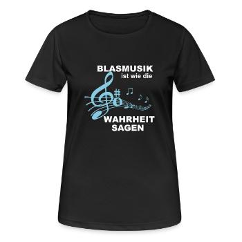 La musique en laiton est comme dire la vérité! - Cadeau - T-shirt respirant Femme - noir - Devant - AI Model Female 172 light (172cm)
