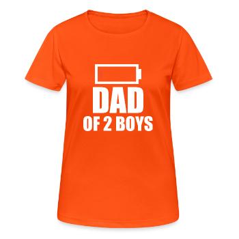 Batterie vide - Père de 2 gars - T-shirt respirant Femme - orange néon - Devant - AI Model Female 172 dark (172cm)