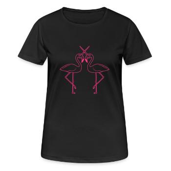 2 freunde team paar einhorn mystisch regenbogen pf - Frauen T-Shirt atmungsaktiv - Schwarz - Vorne - AI Model Female 172 light (172cm)