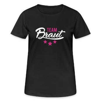 Team Braut - Frauen T-Shirt atmungsaktiv - Schwarz - Vorne - AI Model Female 172 light (172cm)