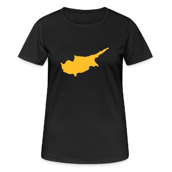 Zypern - Frauen T-Shirt atmungsaktiv - Schwarz - Vorne - AI Model Female 172 light (172cm)