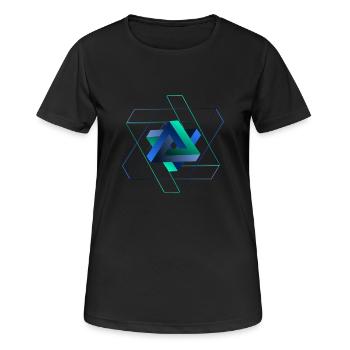 Illusion d'optique (triangle) - T-shirt respirant Femme - noir - Devant - AI Model Female 172 light (172cm)