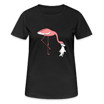 poisson froid faim manger délicieuse bouche sur la nourriture tr - T-shirt respirant Femme - noir - Devant - AI Model Female 172 light (172cm)