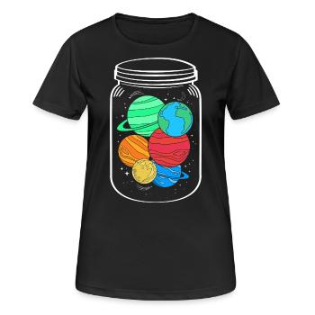 Space Space Outer Space Planets Universe - Women's Breathable T-Shirt - black - Front - AI Model Female 172 light (172cm)