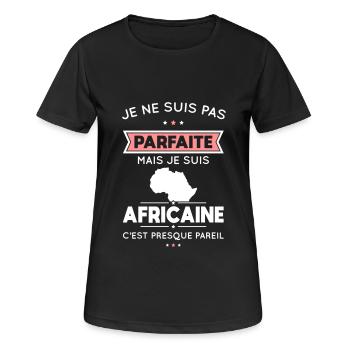 Je ne suis pas parfaite mais je suis Africaine - T-shirt respirant Femme - noir - Devant - AI Model Female 172 light (172cm)