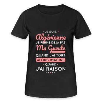 Je suis Algérienne - Je ferme pas ma gueule - T-shirt respirant Femme - noir - Devant - AI Model Female 172 light (172cm)