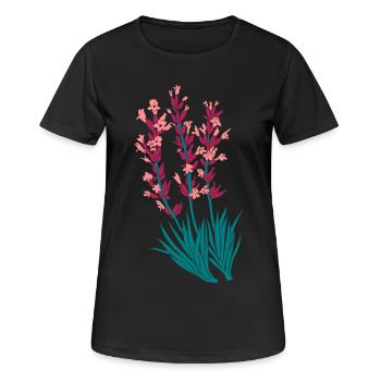 Lavendel Lavandula Lippen Lippenblühten - Frauen T-Shirt atmungsaktiv - Schwarz - Vorne - AI Model Female 172 light (172cm)
