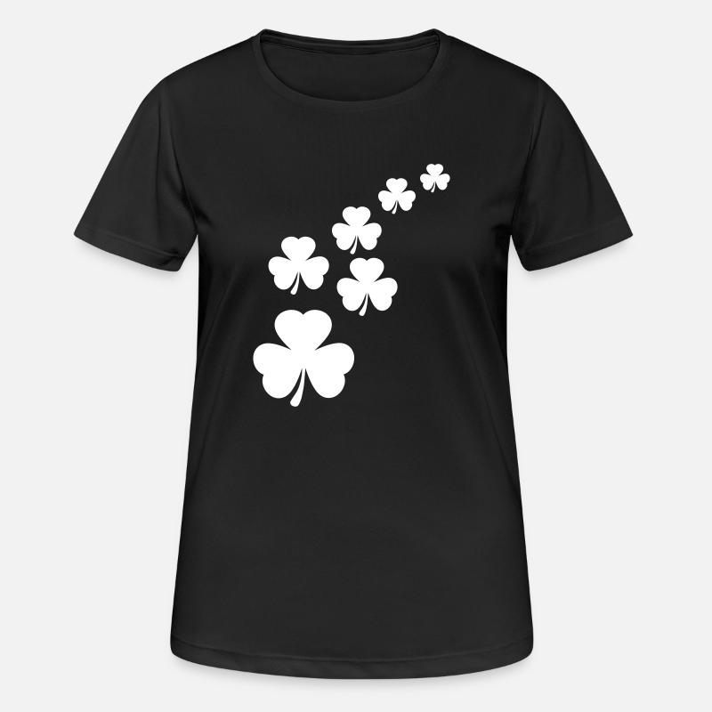 Trèfles de la Saint-Patrick Trinity - T-shirt respirant Femme - noir