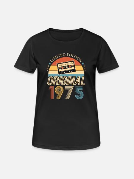 50th Birthday Original 1975 50 Years Old Gift - Women's Breathable T-Shirt - black