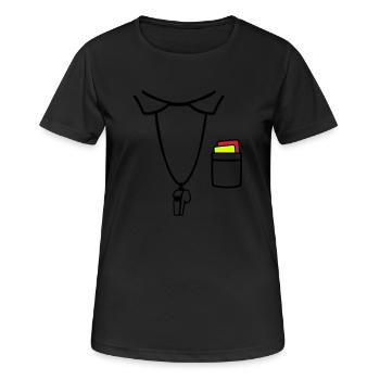 Arbitre - T-shirt respirant Femme - noir - Devant - AI Model Female 172 light (172cm)