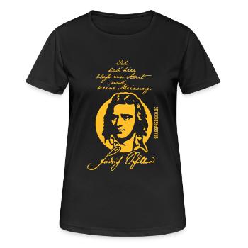 Friedrich Schiller Zitat Amt Meinung - Frauen T-Shirt atmungsaktiv - Schwarz - Vorne - AI Model Female 172 light (172cm)