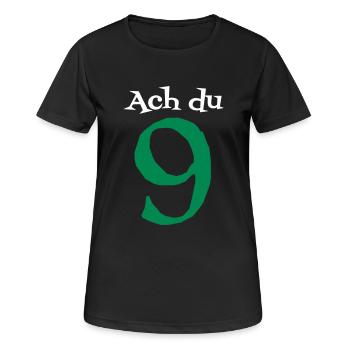 Ach du grüne Neune 9 Kegeln Kegelclub - Frauen T-Shirt atmungsaktiv - Schwarz - Vorne - AI Model Female 172 light (172cm)
