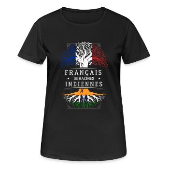 Racines Indiennes - T-shirt respirant Femme - noir - Devant - AI Model Female 172 light (172cm)
