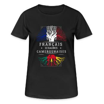 Racines Camerounaises - T-shirt respirant Femme - noir - Devant - AI Model Female 172 light (172cm)
