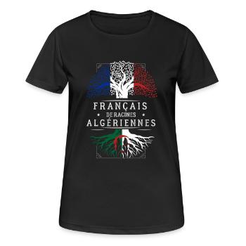 Racines Algeriennes - T-shirt respirant Femme - noir - Devant - AI Model Female 172 light (172cm)