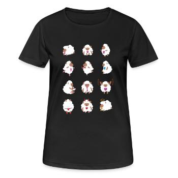 Mouton - Funny pictures - Idée cadeau - T-shirt respirant Femme - noir - Devant - AI Model Female 172 light (172cm)