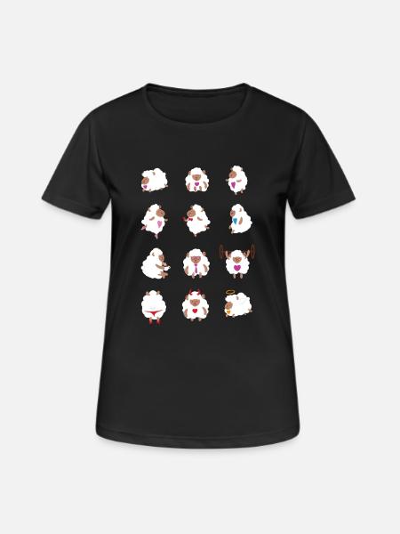 Sheep - Funny pictures - Gift idea - Women's Breathable T-Shirt - black