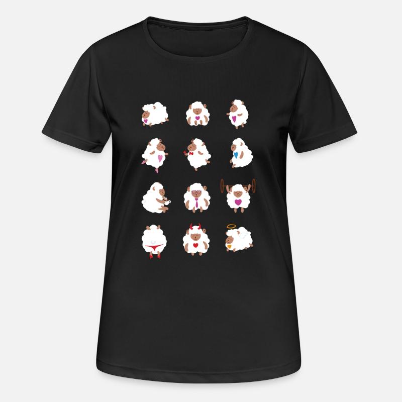 Sheep - Funny pictures - Gift idea - Women's Breathable T-Shirt - black
