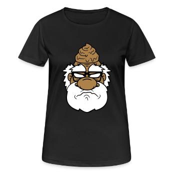 gesicht kopf scheisse kacke sauer boese veraergert - Frauen T-Shirt atmungsaktiv - Schwarz - Vorne - AI Model Female 172 light (172cm)