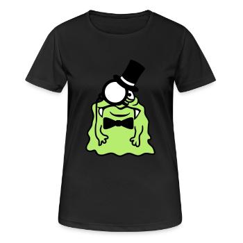 Monsieur messieurs cylindre monocle riche glibber - T-shirt respirant Femme - noir - Devant - AI Model Female 172 light (172cm)