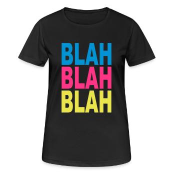 bla bla bla - T-shirt respirant Femme - noir - Devant - AI Model Female 172 light (172cm)