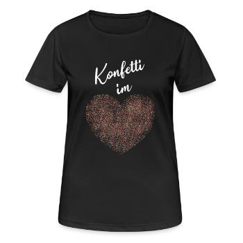Konfetti im Herzen Fasching Karneval Fastnacht - Frauen T-Shirt atmungsaktiv - Schwarz - Vorne - AI Model Female 172 light (172cm)