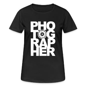 Photographer - Frauen T-Shirt atmungsaktiv - Schwarz - Vorne - AI Model Female 172 light (172cm)