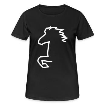Cheval islandais - T-shirt respirant Femme - noir - Devant - AI Model Female 172 light (172cm)