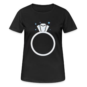Diamant Ehering - Frauen T-Shirt atmungsaktiv - Schwarz - Vorne - AI Model Female 172 light (172cm)