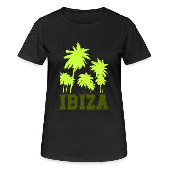 ibiza - Frauen T-Shirt atmungsaktiv - Schwarz - Vorne - AI Model Female 172 light (172cm)