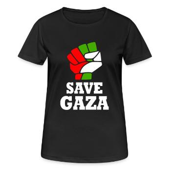Save gaza - T-shirt respirant Femme - noir - Devant - AI Model Female 172 light (172cm)