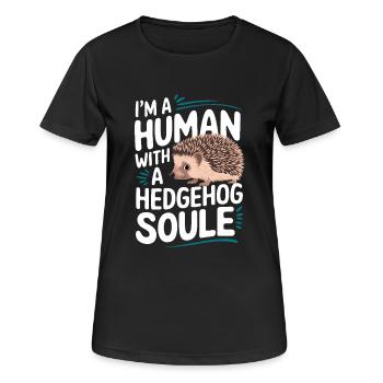 hérisson animal épineux hérisson - T-shirt respirant Femme - noir - Devant - AI Model Female 172 light (172cm)